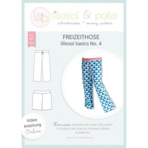 Page de couverture du patron papier lillesol basics No. 4 pantalon décontracté avec dessins techniques et pantalon à motifs