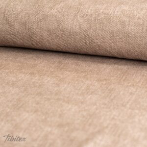 French Terry mit Jeansdruck in Oliv, aufgerollte Ware