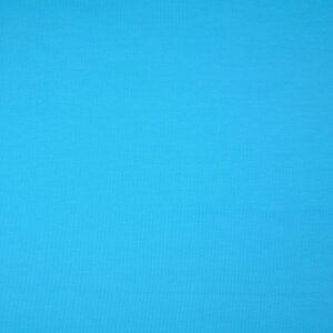 French Terry Sommersweat uni in Cyanblau, glatte rechte Warenseite in Nahaufnahme