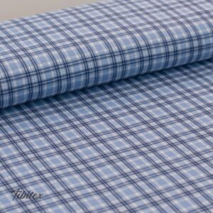 Jersey jacquard à carreaux bleus, rouleau de tissu