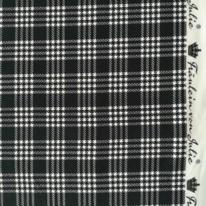 Soft Sweat mit Glencheck-Karo in Schwarz und Weiss, flach liegende Ware mit bedruckter Webkante