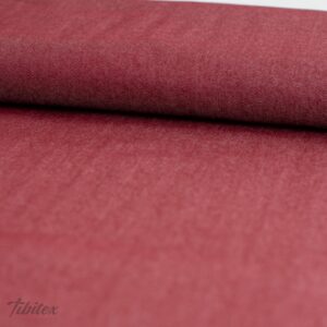 Toile de jean stretch unie bordeaux, rouleau de tissu