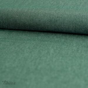 Stretch-Jeansstoff uni dunkelgrün, gerollte Stoffbahn